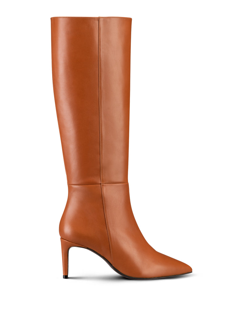 Kathleen-Cognac Glattleder-Stiletto-Maison Baum