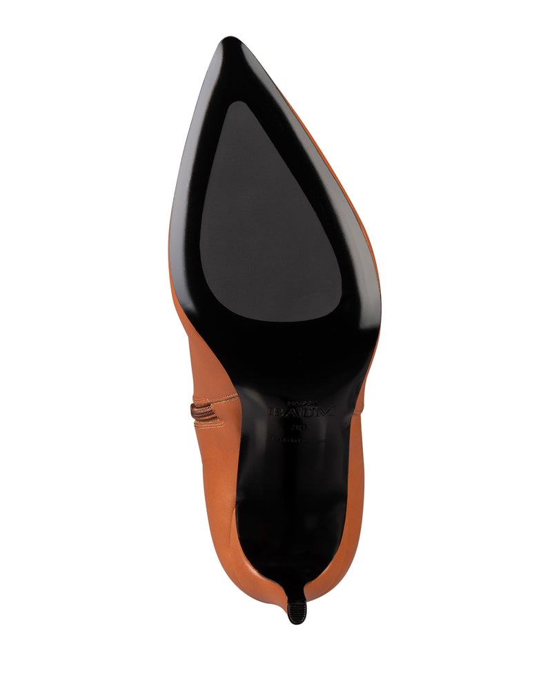 Kathleen-Cognac Glattleder-Stiletto-Maison Baum